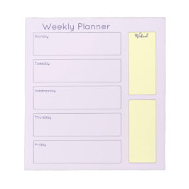 Hübscher Lila Wochenplaner Notizblock