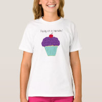 Hübscher Lila Zuckerguss Cherry Cupcake Girls Shir