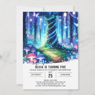 Hübscher Majestic Woodland Digital Geburtstag Einladung