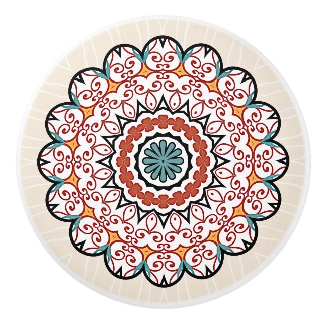 Hübscher Mandala Keramikknauf (Vorderseite)