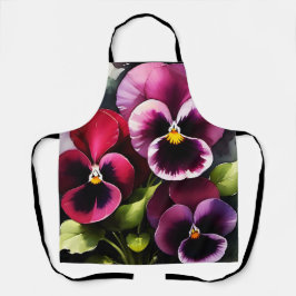 Hübscher Marondaek rote Stiefmütterchen Aquarellma Schürze