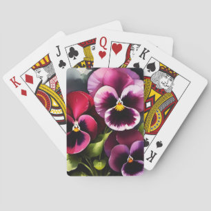 Hübscher Marondaek rote Stiefmütterchen Aquarellma Spielkarten