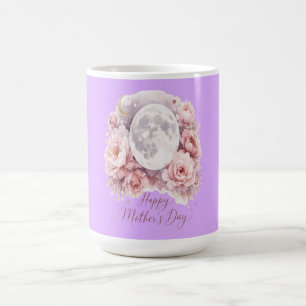 Hübscher Mauve-Mond-Blumen-Becher 0,45l – Geschenk Kaffeetasse