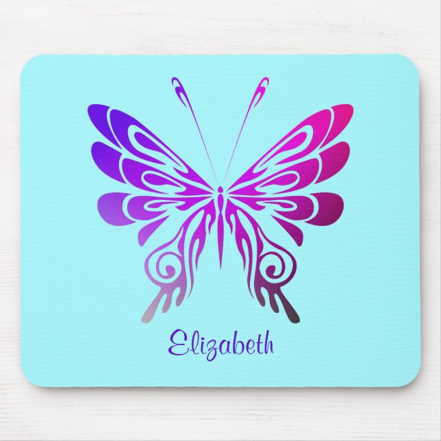 Hübscher mehrfarbiger Schmetterling Personalisiert Mousepad (Vorne)