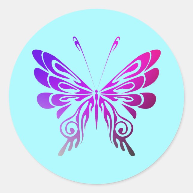 Hübscher, mehrfarbiger Schmetterling Runder Aufkleber (Vorderseite)