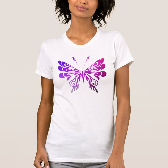Hübscher, mehrfarbiger Schmetterling T-Shirt (Vorderseite)