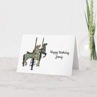 Hübscher Mergo Round Carousel Pferde Geburtstag Karte