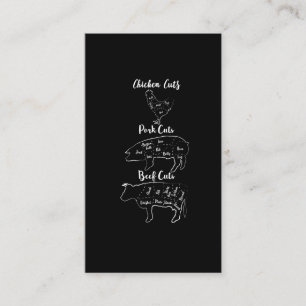 Hübscher Metzger Fleisch Hühnerfleisch Rindfleisch Visitenkarte