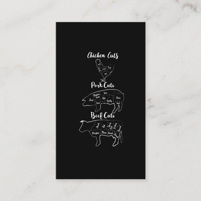 Hübscher Metzger Fleisch Hühnerfleisch Rindfleisch Visitenkarte (Vorderseite)