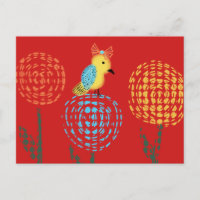 Hübscher Minimalistischer Gelbbvogel Kunstdoodle