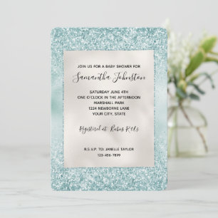 Hübscher Mint Glitzy Sparkle Glitzer Einladung