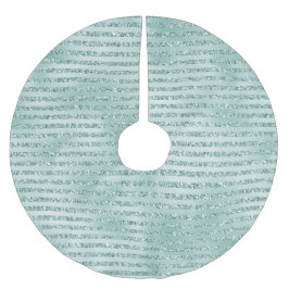 Hübscher Minze Glitzer Streifen       Polyester Weihnachtsbaumdecke