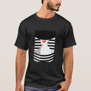 Hübscher Modeillustrations-Mädchenblick T-Shirt