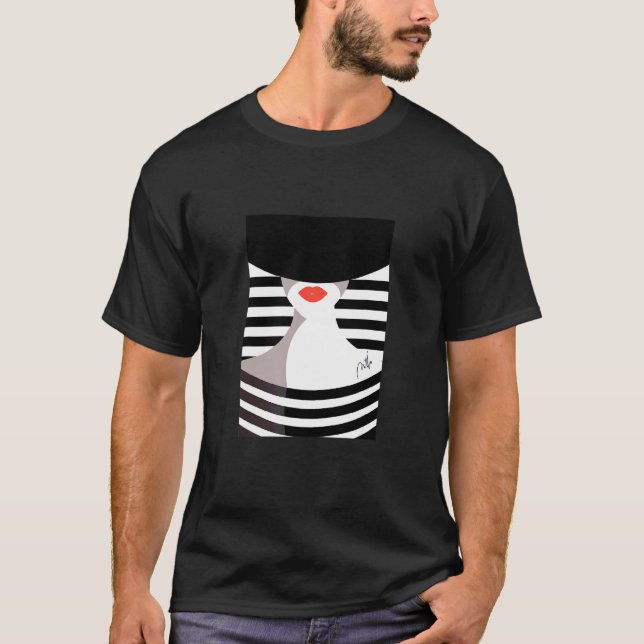 Hübscher Modeillustrations-Mädchenblick T-Shirt (Vorderseite)
