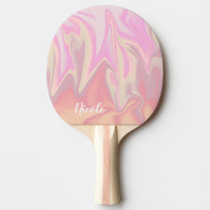 Hübscher, moderner und eleganter rosa Marmor Tischtennis Schläger