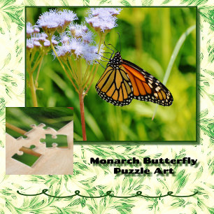 Hübscher Monarchschmetterling Nahes Kunstpuzzle Puzzle