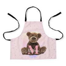 Hübscher Monogramm Aquarellname Rosa Teddybär