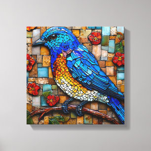 Hübscher Mosaikvogel Leinwanddruck