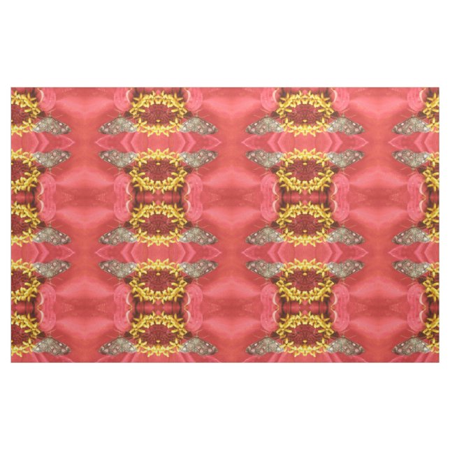 Hübscher Moth auf Roter Blume Gemustertes Tiergewe Stoff (Fat Quarter (45,7 x 55,9 cm))
