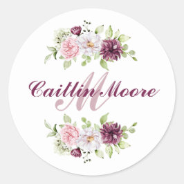 Hübscher Name und Anfangsbuchstabe Runder Aufkleber