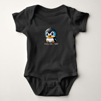 Hübscher Niedlicher Rechtstext Kleiner Pinguin Car Baby Strampler