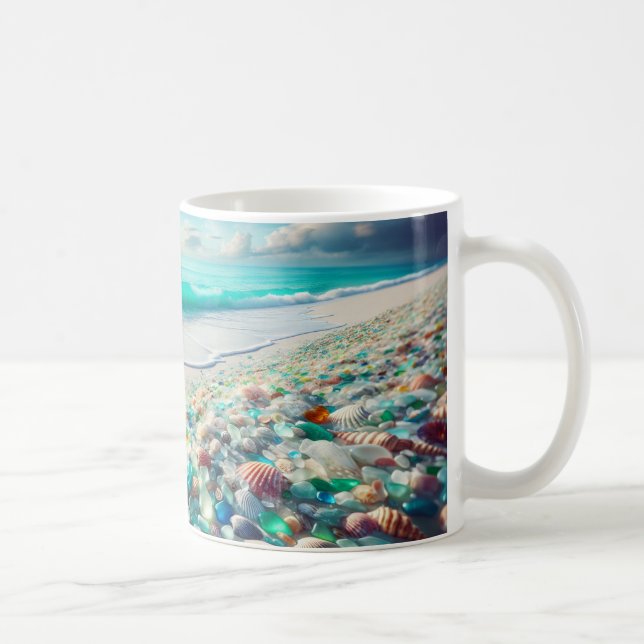 Hübscher Ocean Beach mit Sea Glass Kaffeetasse (Rechts)
