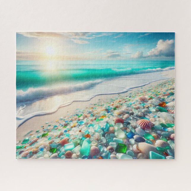 Hübscher Ocean Beach mit Sea Glass Puzzle (Horizontal)