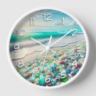 Hübscher Ocean Beach mit Sea Glass Uhr