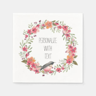 Hübscher Oleander und Vogelfloral Serviette