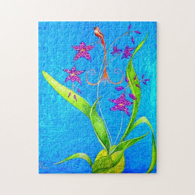 Hübscher Orchid Bird Puzzle (Vertikal)