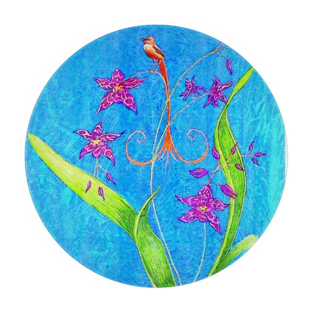 Hübscher Orchid Bird Schneidebrett (Vorderseite)