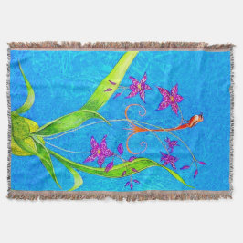 Hübscher Orchid Bird Throw Blanket Decke