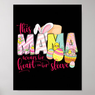 Hübscher Oster-Mama-Hase-Blumen-Muttertags-Frühlin Poster