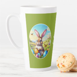Hübscher Osterhase in Landschaft - Milchtasse