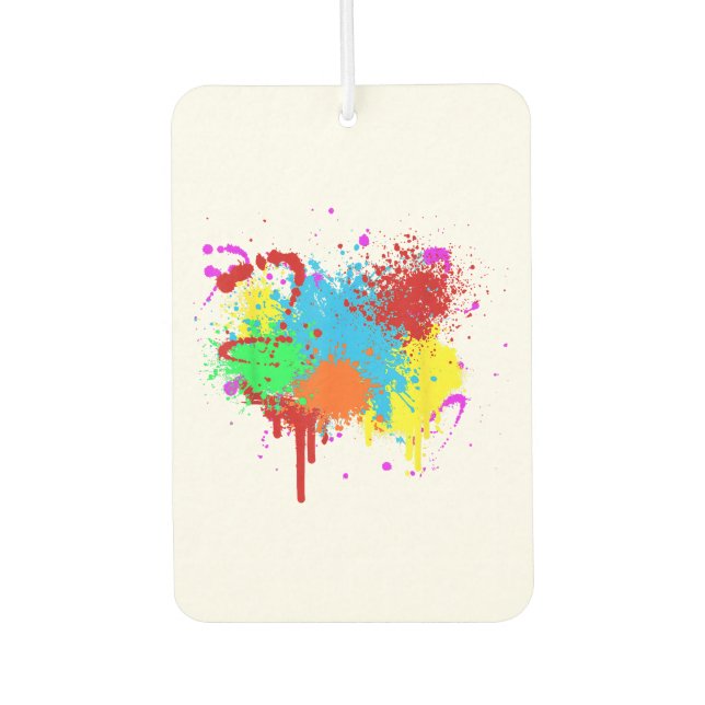 Hübscher Paint-Spritzer-Malvorgang Abstrakter Art Autolufterfrischer (Vorderseite)