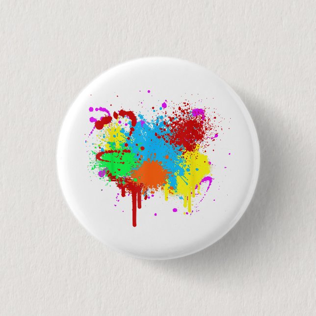 Hübscher Paint-Spritzer-Malvorgang Abstrakter Art Button (Vorderseite)