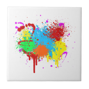 Hübscher Paint-Spritzer-Malvorgang Abstrakter Art Fliese