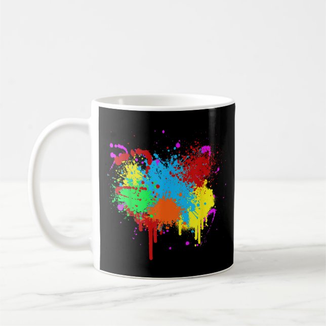 Hübscher Paint-Spritzer-Malvorgang Abstrakter Art Kaffeetasse (Links)