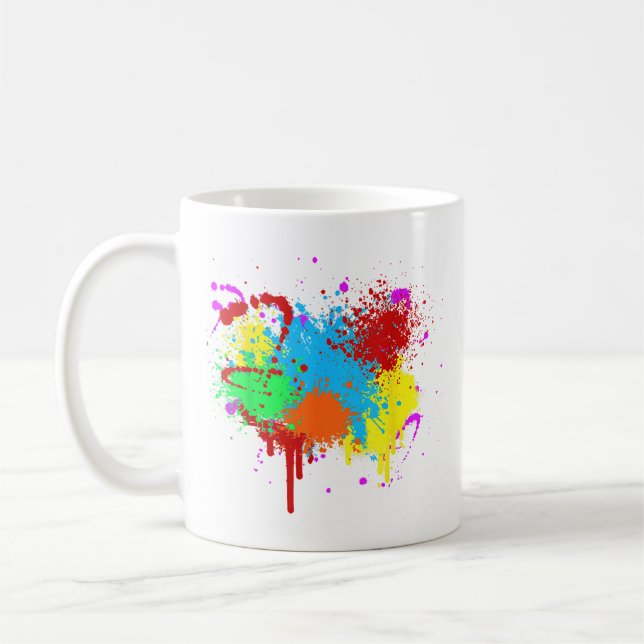 Hübscher Paint-Spritzer-Malvorgang Abstrakter Art Kaffeetasse (Links)