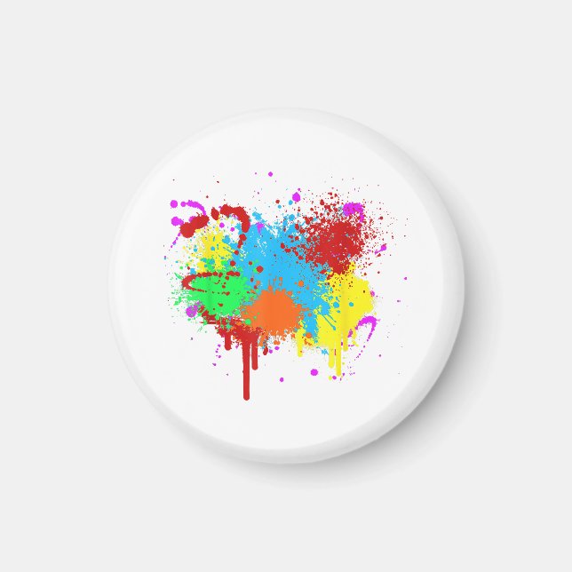 Hübscher Paint-Spritzer-Malvorgang Abstrakter Art Magnet (Vorne)