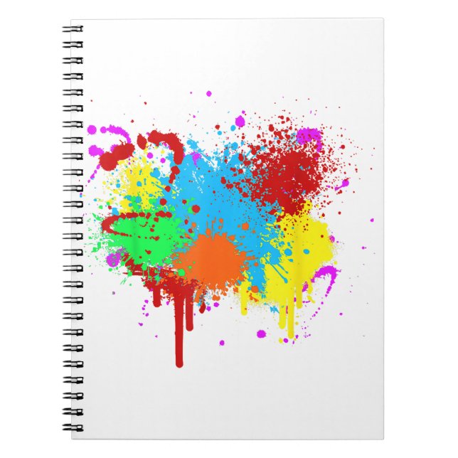 Hübscher Paint-Spritzer-Malvorgang Abstrakter Art Notizblock (Vorderseite)