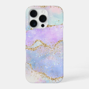 Hübscher Pastell-Achat   Wasserfarbe mit goldener  iPhone 16 Pro Hülle