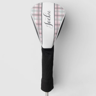 Hübscher Pastell-Karostreifen Golf Headcover