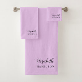 Hübscher Pastellavener Personalisierter Badebeutel Badhandtuch Set