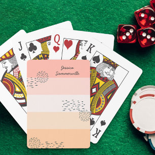 Hübscher Pastellfarbblock Streifen und Doodle Spielkarten