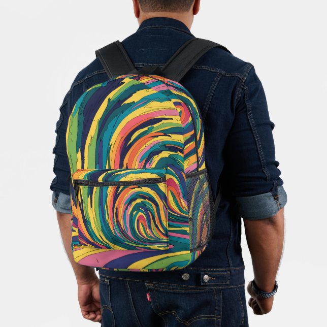 Hübscher, pastellfarbener Regenbogen Bedruckter Rucksack (Insitu (Modell))
