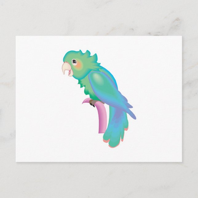hübscher Pastellpapagei Postkarte (Vorderseite)