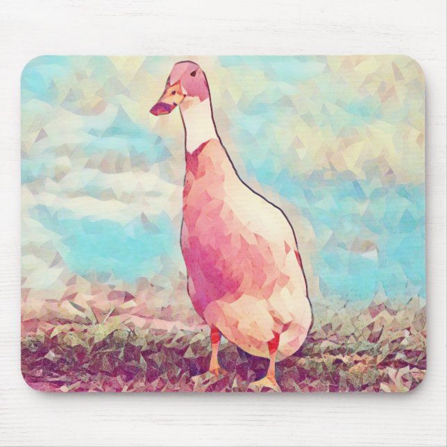 Hübscher Peachy und Aqua Blue Duck Art Mouse Pad Mousepad (Vorne)