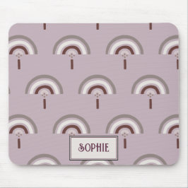 Hübscher Personalisierter Boho Regenbogen Silber P Mousepad