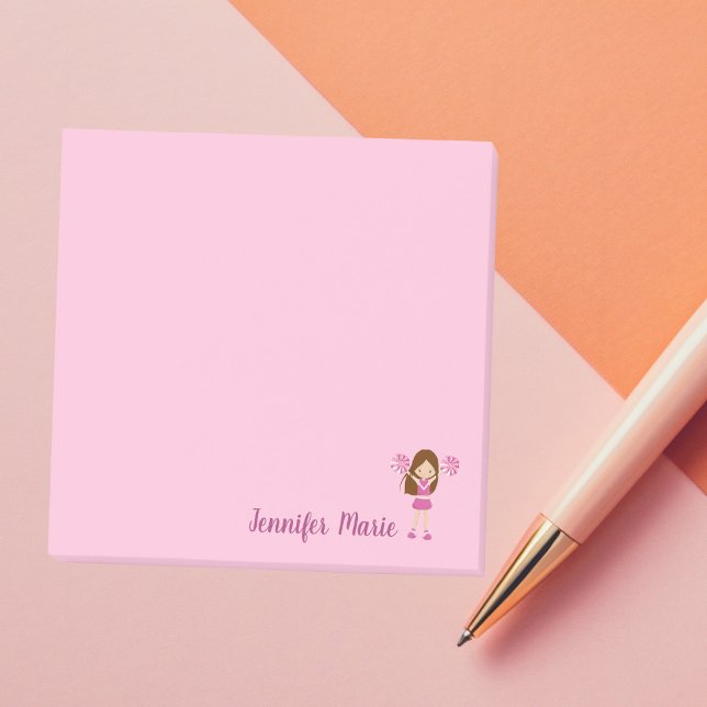Hübscher Personalisierter Cheerleader Custom Pink Post-it Klebezettel (Von Creator hochgeladen)